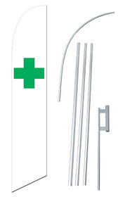 NEOPlex SW80126-4DLX-SGS Green Cross White Swooper Flag Kit