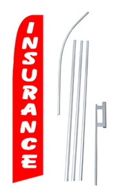 NEOPlex SWF-110-4PL-SGS Insurance Red & White Swooper Flag Kit