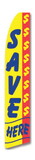 NEOPlex SWFN-1053A Save Here Yellow Swooper Flag