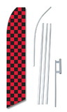 NEOPlex SWFN-1089B-4PL-SGS Red & Black Checkered Swooper Flag Kit