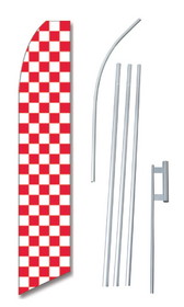 NEOPlex SWFN-1089D-4PL-SGS Checkered Red & White Swooper Flag Kit