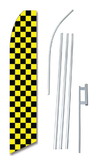 NEOPlex SWFN-1089E-4PL-SGS Black & Yellow Checkered Swooper Flag Kit