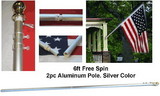 NEOPlex SWP-11 6' Silver Spin Free Flag Pole