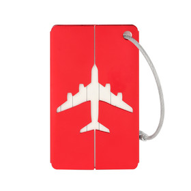 Muka Aluminum Metal Airplane Shape Luggage Tags & Bag Tag Stainless Steel Loop