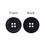 Aspire 1000 Pieces Black Sewing Buttons 12.5mm, 4 Holes Round Resin Button Flatback for Sewing Craft