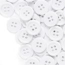Aspire 1000 Pieces White Resin Button 9 Sizes Round Shape, Flatback 4 Holes for Tailor Sewing Craft