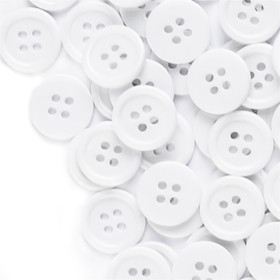 Aspire 1000 Pieces White Resin Button 9 Sizes Round Shape, Flatback 4 Holes for Tailor Sewing Craft
