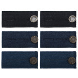 Aspire 6 Pcs Denim Waistband Extender with Metal Button for Jeans, Assorted Color for Men and Women