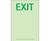 NMC 7SN-E Glo Brite Door Marking Exit Sign, 24 Hour Glow Polyester, 6