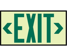 NMC 7220 Glow Green Exit Sign, PLASTIC