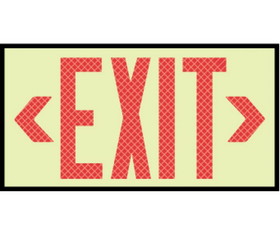 NMC 7310 Glow Reflective Red Exit Sign, PLASTIC