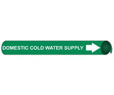 NMC 4036 Domestic Cold Water Return Precoiled/Strap-On Pipe Marker