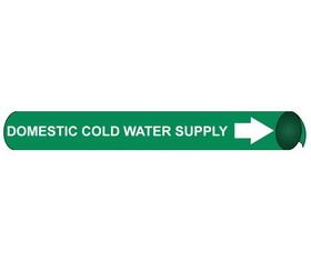 NMC 4036 Domestic Cold Water Return Precoiled/Strap-On Pipe Marker