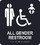 NMC Braille Safety Identification Sign, All Gender Restroom Braille Ada Sign, Price/each