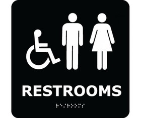 NMC ADA9 Restrooms Braille Ada Sign