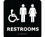 NMC 8" X 8" Safety Identification Sign, Restrooms W/ Handicap Symbol Black, Price/each