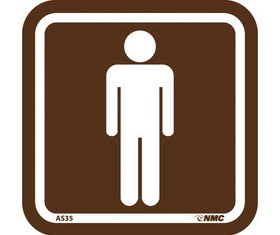 NMC AS35 Men Graphic Architectural Sign, ACRYLIC .118, 3.5" x 3.5"