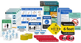 NMC BWK03 Back To Work Kit, Large, BACK TO WORK KIT- INCLUDES VARIETY OF COVID-19 RELATED SIGNAGE AND IDENTIFICATION PRODUCTS FOR LARGE BUSINESS