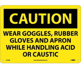 NMC C103 Caution Wear Ppe When Handling Acid Or Caustic Sign