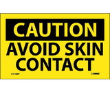NMC C118LBL Caution Avoid Skin Contact Label, Adhesive Backed Vinyl, 3