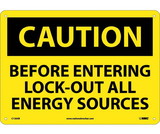 NMC C120 Caution Lock Out All Sources Sign