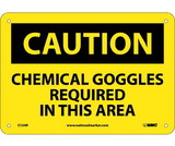 NMC C124 Caution Chemical Goggles Required In This Area Sign