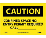 NMC C127 Caution Confined Space Permit Information Sign