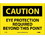 NMC 7" X 10" Vinyl Safety Identification Sign, Eye Protection Required Beyond This Poin, Price/each