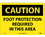 NMC 7" X 10" Plastic Safety Identification Sign, Foot Protection Required In This Area, Price/each