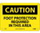 NMC 7" X 10" Plastic Safety Identification Sign, Foot Protection Required In This Area, Price/each