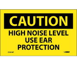 NMC C161LBL Caution High Noise Level Use Ear Protection Label, Adhesive Backed Vinyl, 3