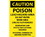 NMC 7" X 10" Plastic Safety Identification Sign, Poison Lead Hazard Area Do Not Enter Wor, Price/each