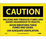 NMC C194 Caution Welding Fumes Hazardous Sign