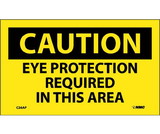 NMC C26LBL Caution Eye Protection Required In This Area Label, Adhesive Backed Vinyl, 3