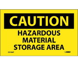 NMC C310LBL Caution Hazardous Material Storage Area Label, Adhesive Backed Vinyl, 3