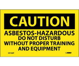 NMC C312LBL Caution Asbestos Hazardous Need Proper Training Label, Adhesive Backed Vinyl, 3