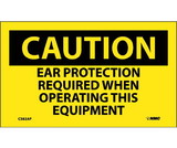 NMC C382LBL Caution Ear Protection Required When Operating Equipment Label, Adhesive Backed Vinyl, 3