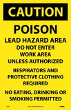 NMC C385 Poison Lead Hazard Area Paper Hazard Sign, PAPER, 17