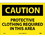 NMC 10" X 14" Vinyl Safety Identification Sign, Protective Clothing Required In This...., Price/each