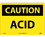 NMC 10" X 14" Vinyl Safety Identification Sign, Acid, Price/each
