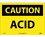 NMC 10" X 14" Vinyl Safety Identification Sign, Acid, Price/each