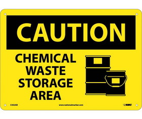 NMC C432 Caution Chemical Waste Storage Area Sign