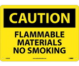 NMC C493 Caution Flammable Materials No Smoking Sign