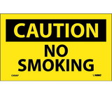 NMC C49LBL Caution No Smoking Label, Adhesive Backed Vinyl, 3