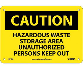 NMC C512 Caution Hazardous Waste Storage Area Sign