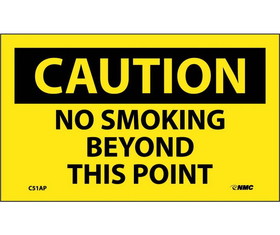 NMC C51LBL No Smoking Beyond This This Point Label, Adhesive Backed Vinyl, 3" x 5"