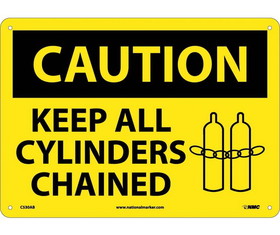 NMC C530 Caution Keep All Cylinders Chained Sign