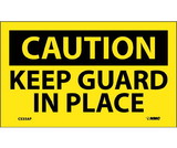 NMC C535LBL Caution Keep Guards In Place Label, Adhesive Backed Vinyl, 3