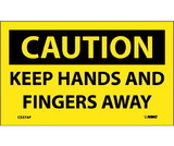 NMC C537LBL Caution Keep Hands And Fingers Away Label, Adhesive Backed Vinyl, 3