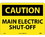 NMC 10" X 14" Vinyl Safety Identification Sign, Main Electric Shut-Off, Price/each